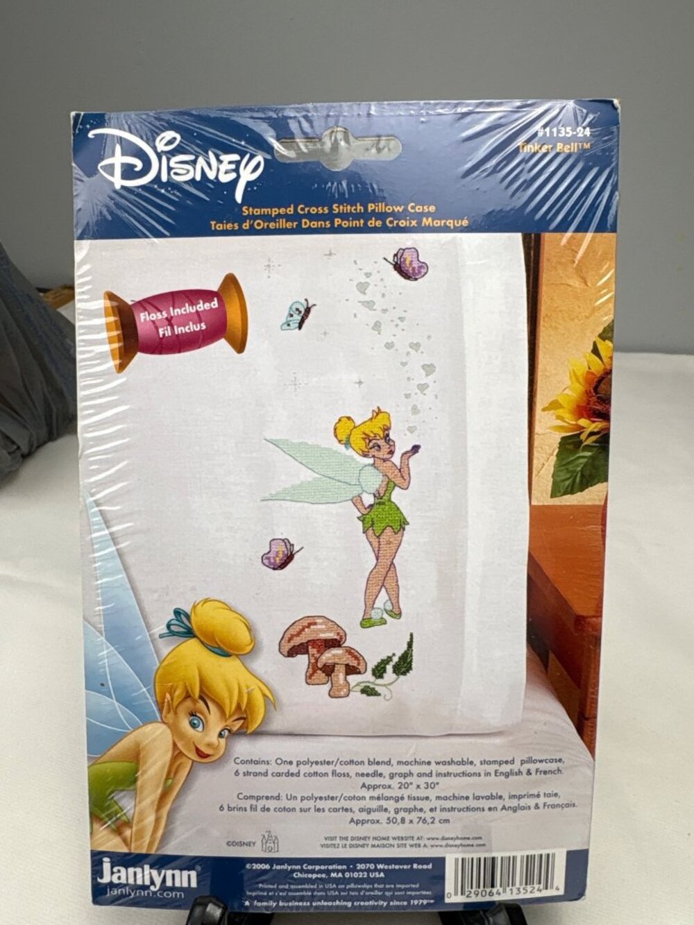 Disney Tinker Bell Stamped Cross Stitch Pillowcase Kit 20" x 30" Janlynn 1135-24